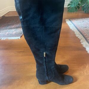 Sam Edelman Black Suede Knee-High Boots size  9 1/2